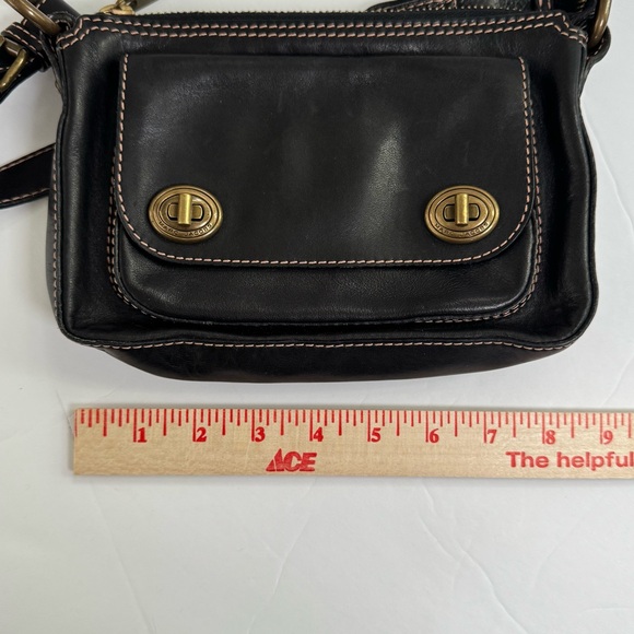 Marc Jacobs Y2K Black Leather Double Turnlock Shoulder Bag Pink Suede Lining - Picture 4 of 15